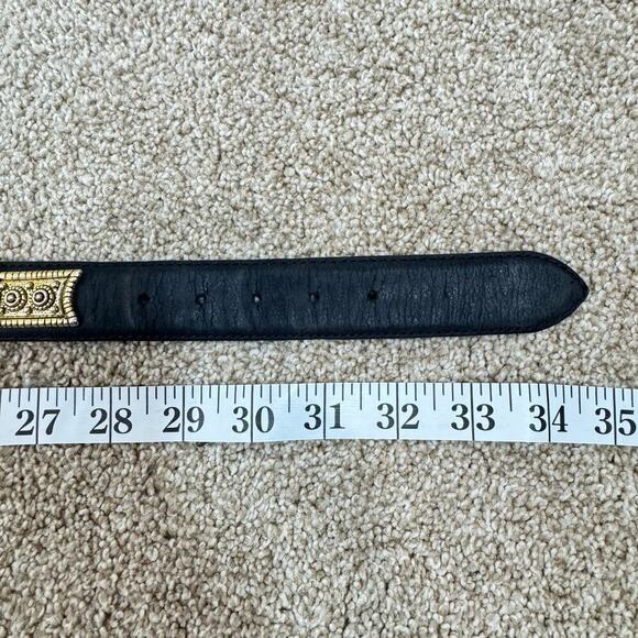 Nanni Vtg Women’s Belt Concho Black Leather 80s Made in Italy Avant Garde Glam - Picture 10 of 10